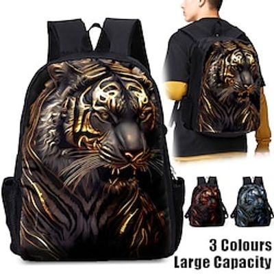 Men's Backpack 3D Print Commuter Backpack School Outdoor Daily Tiger Polyester Large Capacity Breathable Lightweight Zipper Print Yellow Red Blue Lightinthebox Men's Backpack 3D Print Commuter Backpack School Outdoor Daily Tiger Polyester Large Capacity Breathable Lightweight Zipper Print Yellow Red Blue Lightinthebox