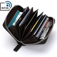 RFID Antimagnetic PU Leather Wallet 10 Card Holders Coin Bag - thumbnail