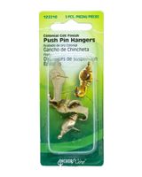 Hillman Brass Push Pin Hanger 3 Pack