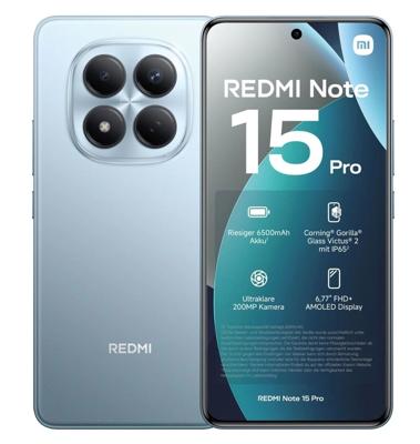 Xiaomi Redmi Note 15 Pro, 5G, 256GB, 8GB RAM, Glacier Blue (UAE)