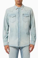 Western Denim Shirt in Cotton - thumbnail