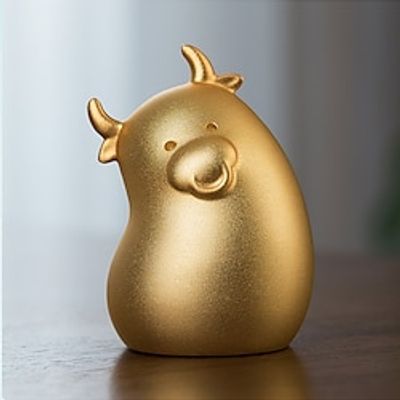 Desktop Ornaments Brass Animal Decorations, Mini Animal Figurines Decorations Of The Chinese Zodiac, Zodiac Decorations, Animal Decorations, Cow Animal Statues Home Decor miniinthebox