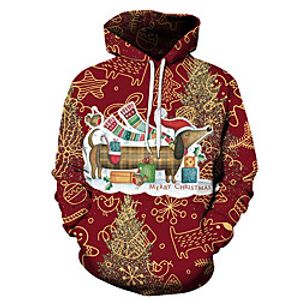 Men's Unisex Pullover Hoodie Sweatshirt Dog Graphic Prints Print Casual Daily Holiday 3D Print Basic Designer Hoodies Sweatshirts  Red Black Navy Blue Lightinthebox