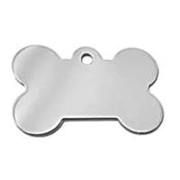 Imarc Pet Tag Bone Small Chrome Plated Brass