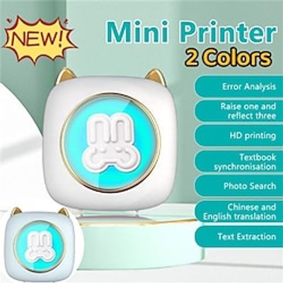 Mini Portable Printer Thermal Printing Sticker Wireless Inkless Mini Pocket Printer Self-adhesive Label Printer Photo Printer Lightinthebox