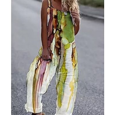 Women's Jumpsuit Print Floral Square Neck Elegant Holiday Weekend Straight Regular Fit Sleeveless White Black S M L Spring Lightinthebox Women's Jumpsuit Print Floral Square Neck Elegant Holiday Weekend Straight Regular Fit Sleeveless White Black S M L Spring Lightinthebox