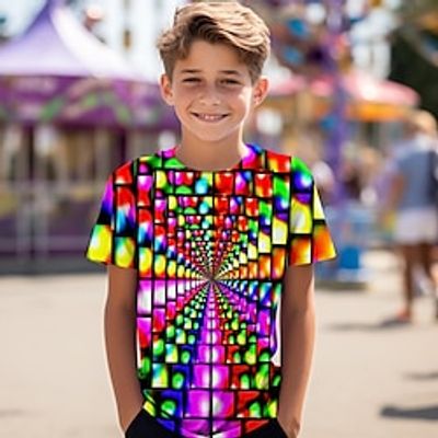 Carnival Boys 3D Graphic Tee Shirt Short Sleeve 3D Print Summer Active Sports Fashion Polyester Kids 3-12 Years Crew Neck Outdoor Casual Daily Regular Fit Lightinthebox