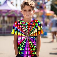 Carnival Boys 3D Graphic Tee Shirt Short Sleeve 3D Print Summer Active Sports Fashion Polyester Kids 3-12 Years Crew Neck Outdoor Casual Daily Regular Fit miniinthebox