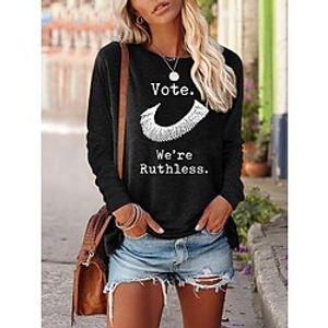 Vote We're Ruthless Women's Long Sleeve Print T-shirt miniinthebox