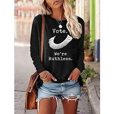 Vote We're Ruthless Women's Long Sleeve Print T-shirt miniinthebox