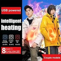 Winter Women USB Heated Long Sleeves Hooded Coat Skiing Hiking Vests Thermal Clothing Heating Padded Jacket Windbreaker miniinthebox - thumbnail
