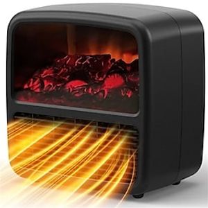 Portable Space Heater Simulation Flame Small Electric Heat Fan for Home Living Room Bedroom Bathroom Office Dormitory Indoor Use PTC Ceramic Heating Desk Heaters With Safety Power Switch miniinthebox
