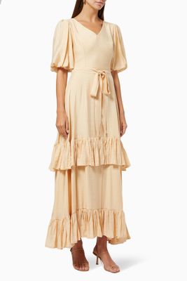 Tiered Dress with Belt Tiered Dress with Belt