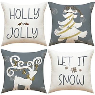 Christmas Pillow Cover 1PC Decorative Xmas Toss Pillows Throw Pillow Covers Soft Pillowcase for Bedroom Livingroom Sofa Couch Chair Bench miniinthebox