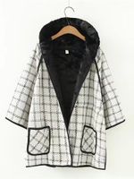 Casual Plaid Long Sleeve Hooded Thick Coat