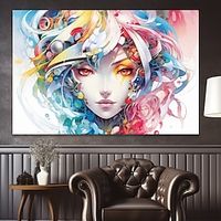 People Wall Art Canvas Woman with Sense of Technology Prints and Posters Portrait Pictures Decorative Fabric Painting For Living Room Pictures No Frame miniinthebox - thumbnail
