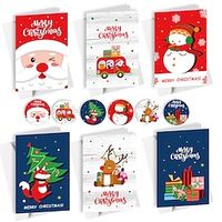 Christmas Card Gift Card Kraft Christmas Message Card Sticker Envelope Holiday Greeting Card (1 Contains 6 Folding Cards 6 Envelopes 6 Stickers) miniinthebox - thumbnail