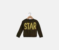 Baby Girls Star Print Sweater  Olive/Yellow - thumbnail