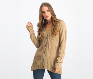 Womens V-Neck Cardigan  Chestnut Marled