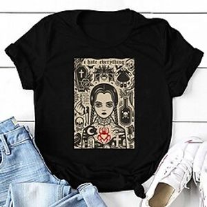 Wednesday Addams Addams family Wednesday T-shirt Anime Classic Street Style T-shirt For Men's Women's Unisex Adults' Hot Stamping 100% Polyester Casual Daily miniinthebox