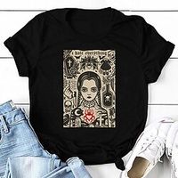 Wednesday Addams Addams family Wednesday T-shirt Anime Classic Street Style T-shirt For Men's Women's Unisex Adults' Hot Stamping 100% Polyester Casual Daily miniinthebox - thumbnail