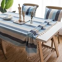 Farmhouse Style Tablecloth Cotton Linen Rectangle Table Cloths for Kitchen Dining, Party, Holiday, Christmas, Buffet miniinthebox - thumbnail