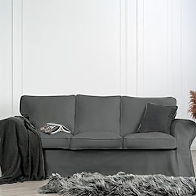 Ektorp 3 Seat Sofa Cover, Ektorp Couch Cover with 3 Cushion Cover and 3 Backrest Cover, Ektorp Slipcover Washable Furniture Protector miniinthebox