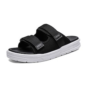 Men's Sandals Flat Sandals Casual Athletic Walking Shoes Elastic Fabric Breathable Booties / Ankle Boots Black and White Black Summer miniinthebox