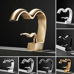 Bathroom Sink Faucet - Waterfall Electroplated Centerset Single Handle One HoleBath Taps Lightinthebox