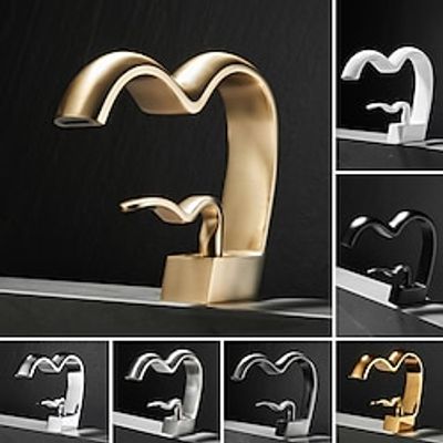 Bathroom Sink Faucet - Waterfall Electroplated Centerset Single Handle One HoleBath Taps Lightinthebox