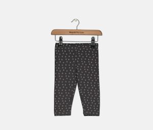 Baby Girls Heart Print Leggings  Grey