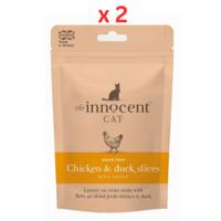 The Innocent Cat Chicken & Duck Slices With Catnip Grain-Free Cat Treats 70g Pack Of 2