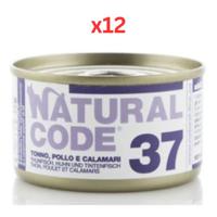 Natural Code Tuna Chicken & Squids Soft Jelly Wet Cat Food 85G (Pack of 12)