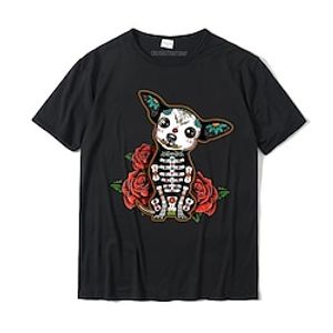 Sugar Skull Mexican T-shirt Anime Cartoon Anime Mexico Independence Day Day of the Dead T-shirt For Men's Women's Unisex Adults' Hot Stamping 100% Polyester miniinthebox