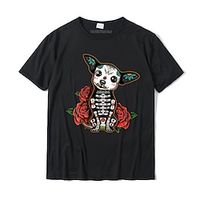 Sugar Skull Mexican T-shirt Anime Cartoon Anime Mexico Independence Day Day of the Dead T-shirt For Men's Women's Unisex Adults' Hot Stamping 100% Polyester miniinthebox - thumbnail