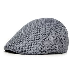 1pcs Summer Men Women Casual Beret Hat New Fashion Solid Color Flat Cap Newsboy Style Gatsby Hat Adjustable Breathable Mesh Caps Lightinthebox