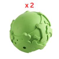 Miss Bear Colorful Convex Sound Ball Dog Toy Green - Medium Dogs (Pack Of 2)