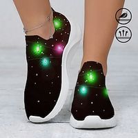 Women's Christmas Party Lanterns 3D Graphic Print Breathable and Comfortable Slip-On Flyknit Sneakers Lightinthebox - thumbnail