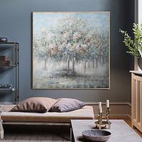 Handmade Oil Painting Canvas Wall Art Decoration Modern Abstract Park Starry Tree Landscape for Home Decor Rolled Frameless Unstretched Painting Lightinthebox