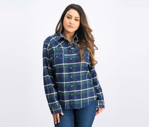 Girlfriend Womens Flannel Shirts  Green/Navy