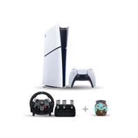 PS5 Slim Console (Digital) Bundle with Logitech G29 Wheel & Bitty Boomer Speaker - Vertical Stand Sold Separately (CFI2016B01-RB)