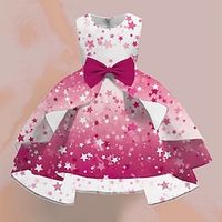 Valentines Girls' 3D Heart Stars Party Dress Pink Sleeveless 3D Print Summer Spring Fall Party Special Occasion Birthday Elegant Princess Beautiful Kids 3-12 Years Party Dress Swing Dress A Line Dress Lightinthebox - thumbnail
