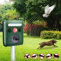 KCASA KC-JK369 Garden Ultrasonic PIR Sensor Solar Animal Repeller Strong Flash Light Bird Repel - thumbnail