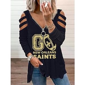 Women's T shirt Tee Graphic Black White Yellow Print Cut Out Long Sleeve Daily Weekend Fashion V Neck Regular Fit Spring   Fall Lightinthebox