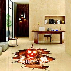 3D Halloween Floor Wall Decals Scary pumpkin Halloween Wall Stickers miniinthebox
