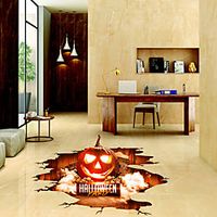 3D Halloween Floor Wall Decals Scary pumpkin Halloween Wall Stickers miniinthebox - thumbnail