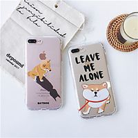 Phone Case For Apple Back Cover iPhone XR iPhone XS iPhone XS Max iPhone X iPhone 8 Plus iPhone 8 iPhone 7 Plus iPhone 7 iPhone 6s Plus iPhone 6s Shockproof Dustproof Transparent Cartoon Dog Lightinthebox - thumbnail