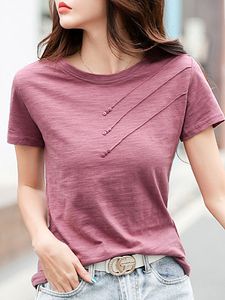 Round Neck Plain Short Sleeve T-shirt