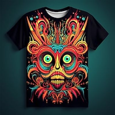 Carnival Boys 3D Skull Tee Shirt Short Sleeve 3D Print Summer Active Sports Fashion Polyester Kids 3-12 Years Crew Neck Outdoor Casual Daily Regular Fit Lightinthebox