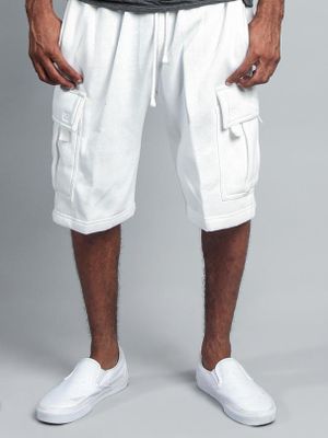 Men Loose Multi Pocket Drawstring Knee Length Overalls Shorts Men Loose Multi Pocket Drawstring Knee Length Overalls Shorts